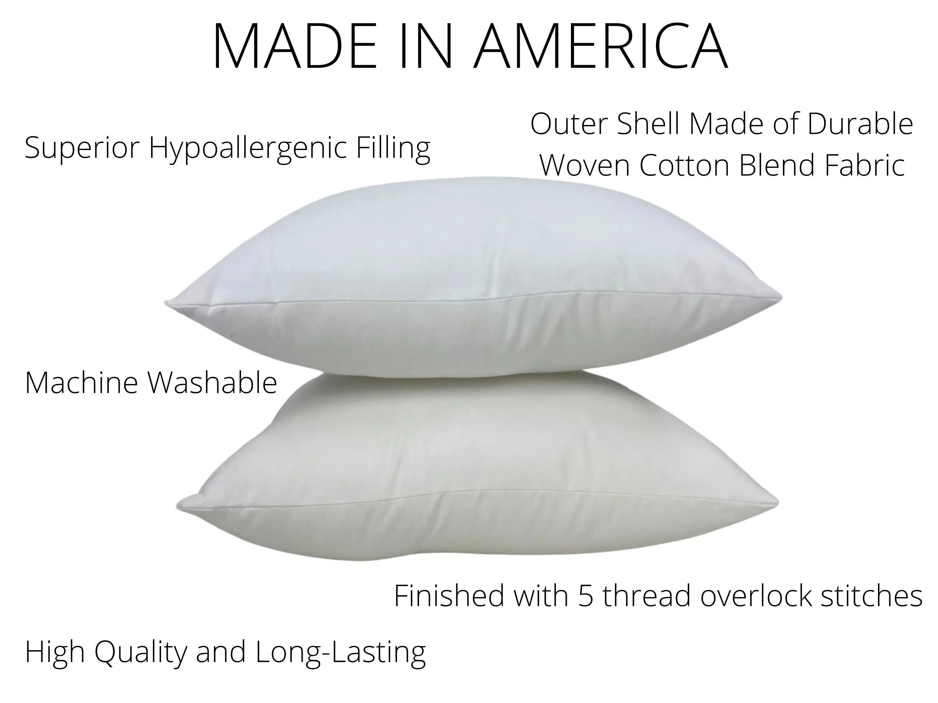 16x24 or 24x16 | Indoor Outdoor Down Alternative Hypoallergenic Polyester Pillow Insert | Quality Insert | Throw Pillow Insert | Pillow Form