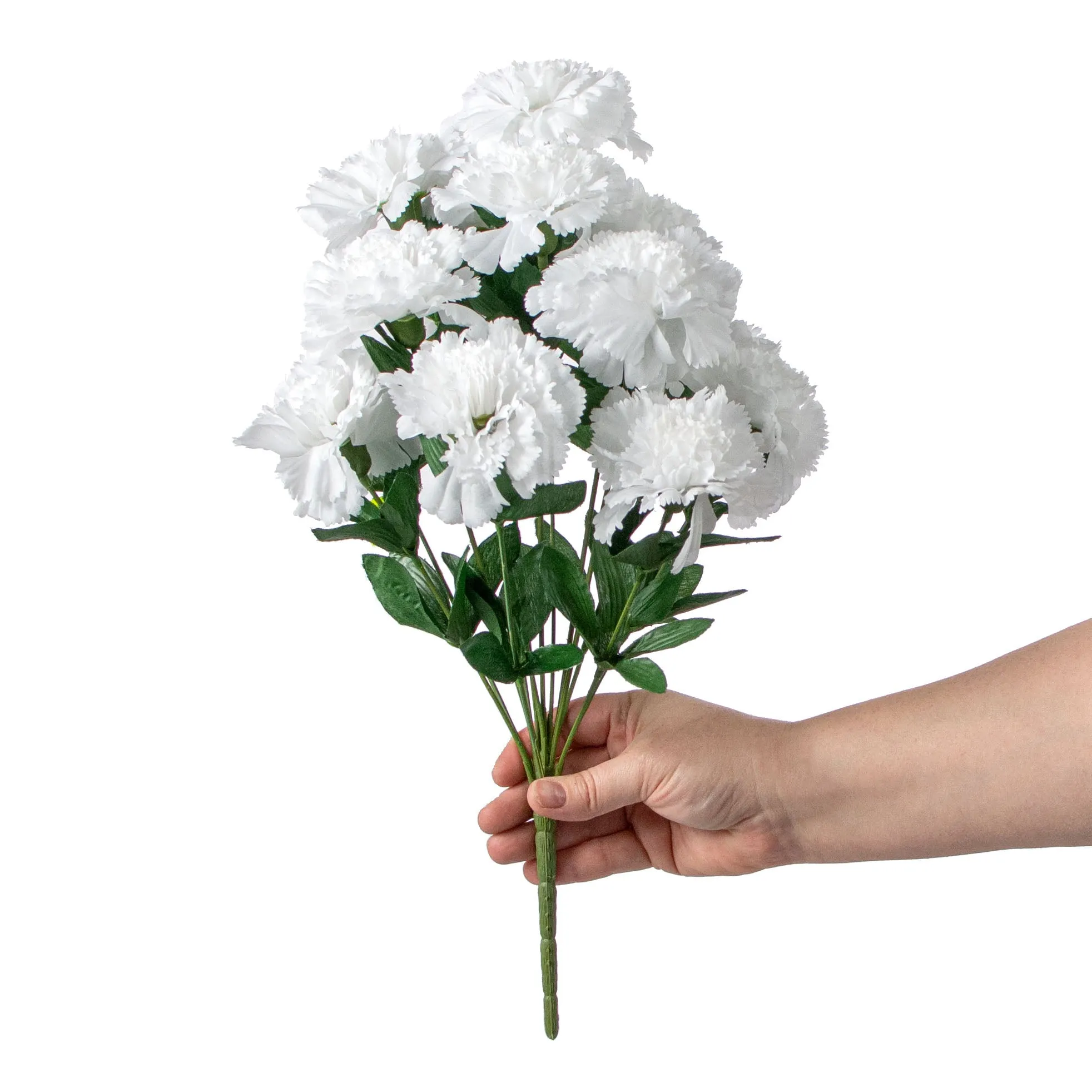 17" Colorfast Carnation Bush: White