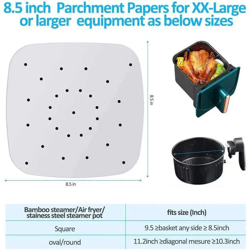 200Pcs Square Air Fryer Disposable Liners