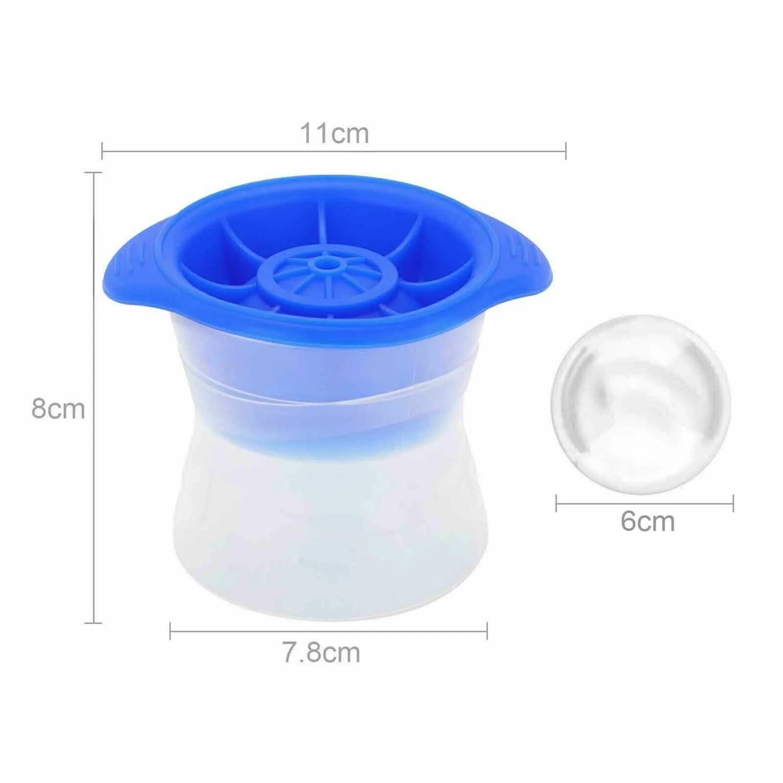 2pcs Silicone Ice Ball Molds, 6cm, Durable, Safe