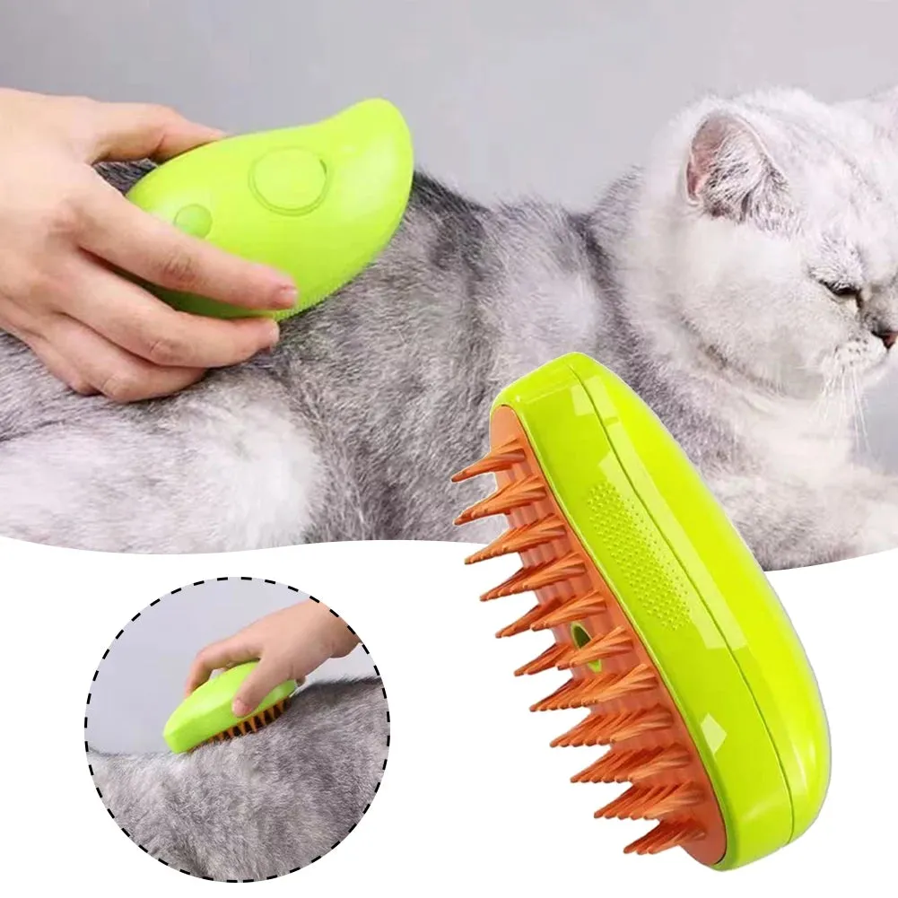 3 In1 Cat Steam Brush Electric Spray Cat Dog Hair Brush Steamer Brush For Massage Pet Grooming Cat Hair Brush For Removing