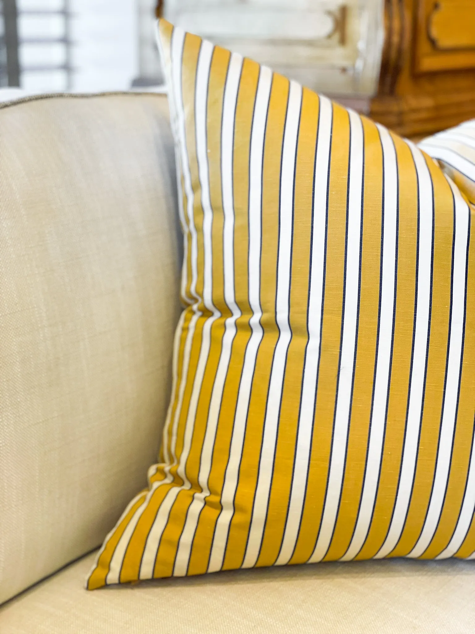 31 Westgate Custom Yellow Stripe Pillow