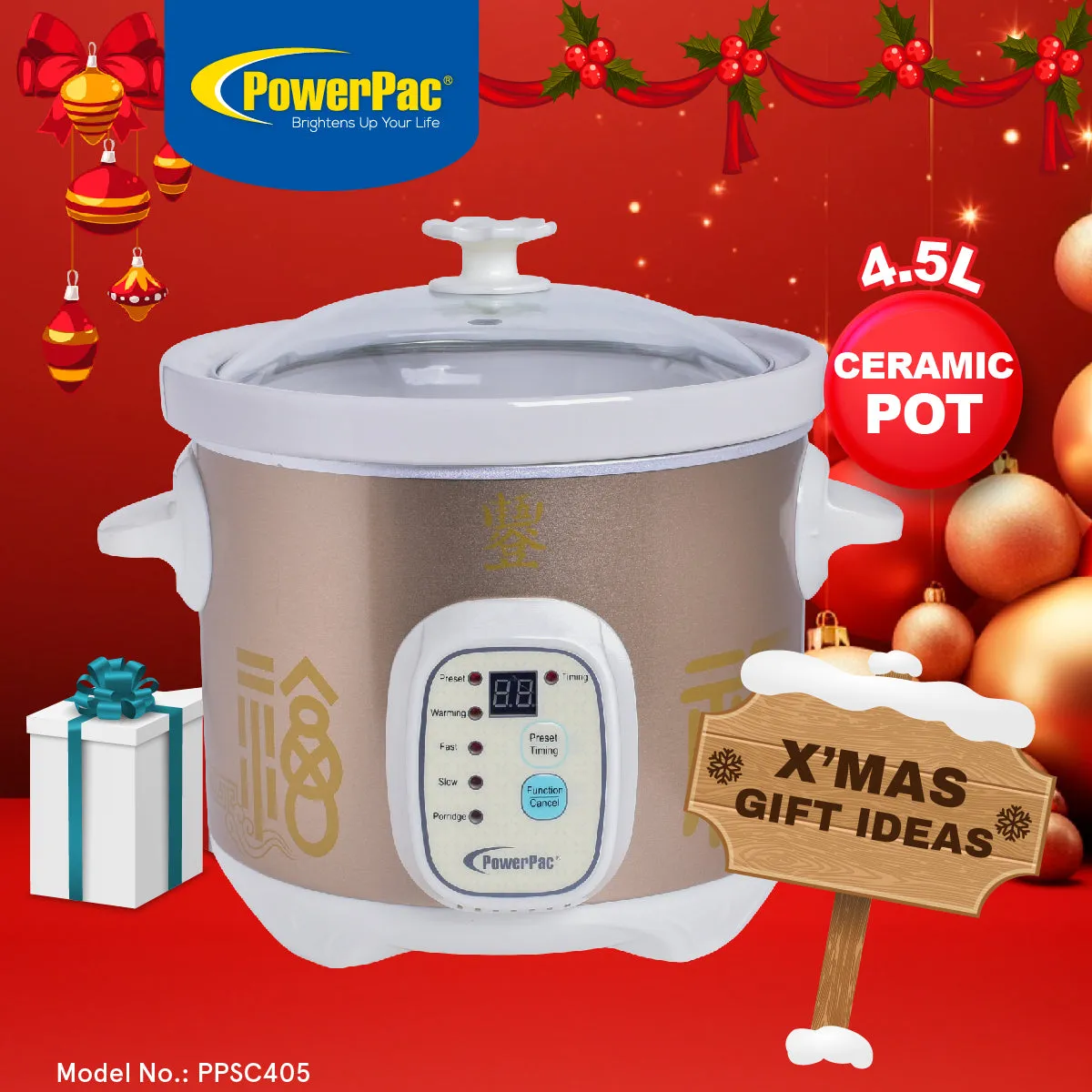 4.5L Digital Slow Cooker with Ceramic Pot (PPSC405)