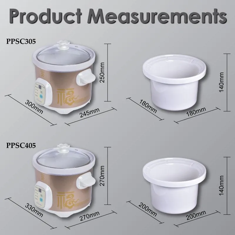 4.5L Digital Slow Cooker with Ceramic Pot (PPSC405)