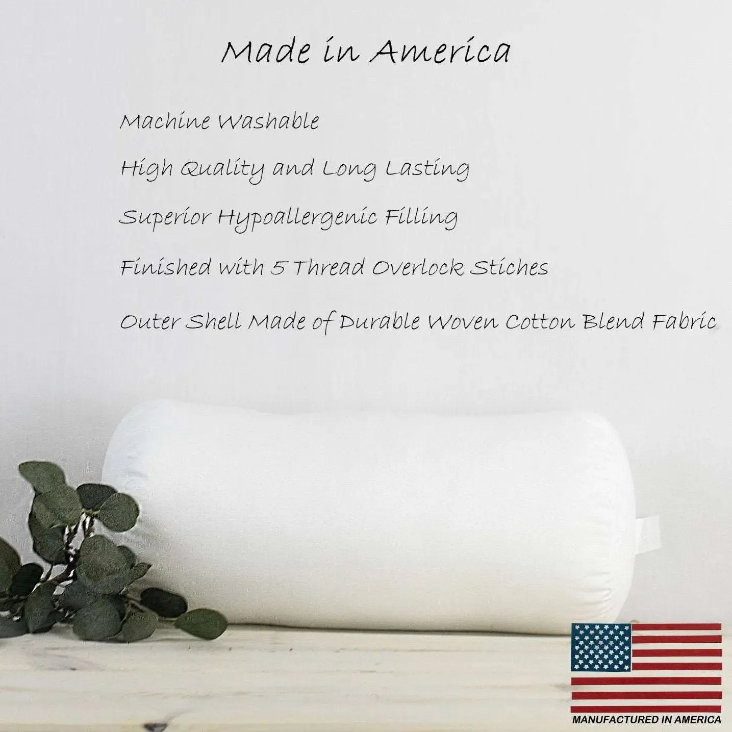 5x10 | Bolster Pillows Insert | Indoor Outdoor Down Alternative Hypoallergenic Polyester Pillow Insert | Quality Insert | Pillow Form