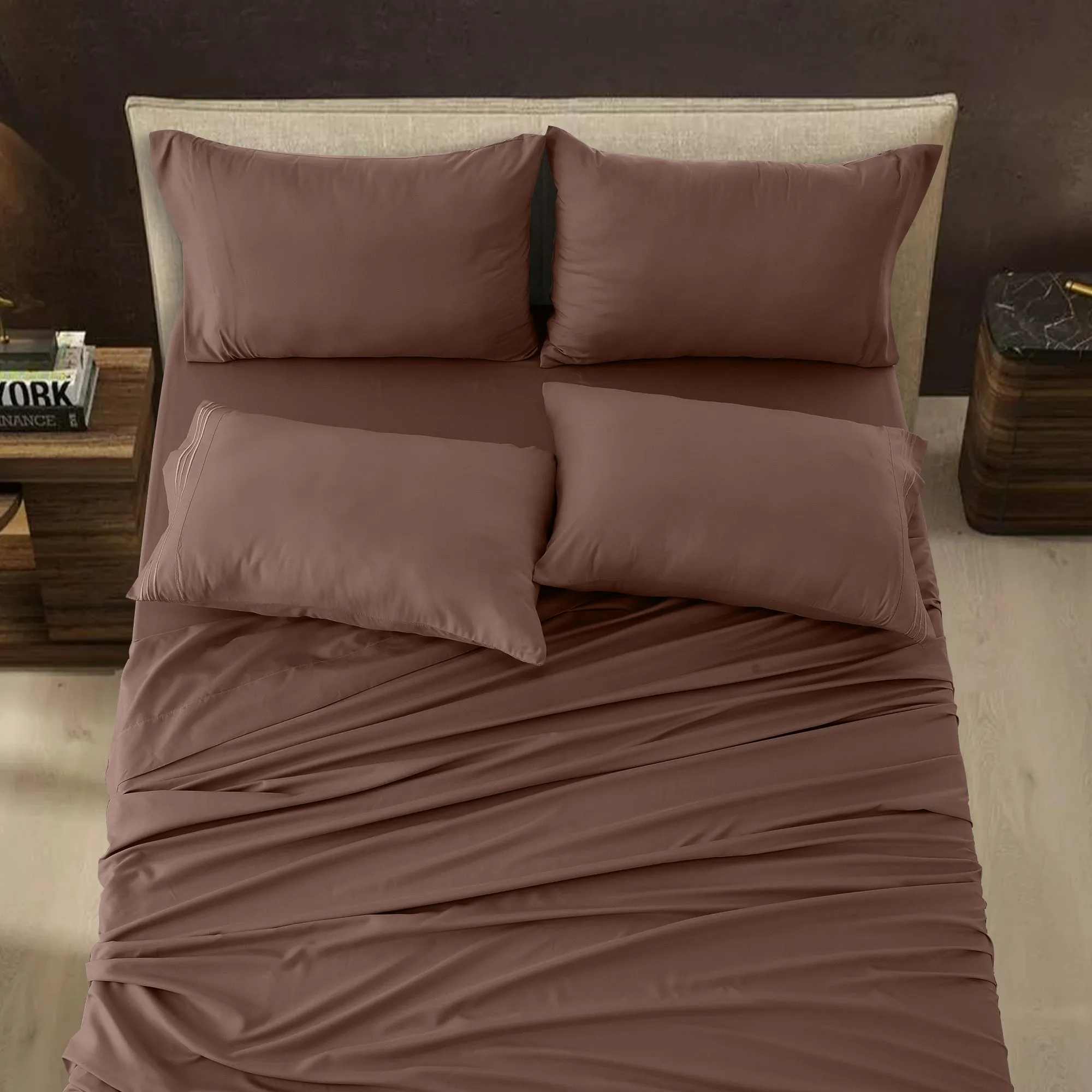 6-Piece 1800 Series Deep Pocket Bed Sheets Set