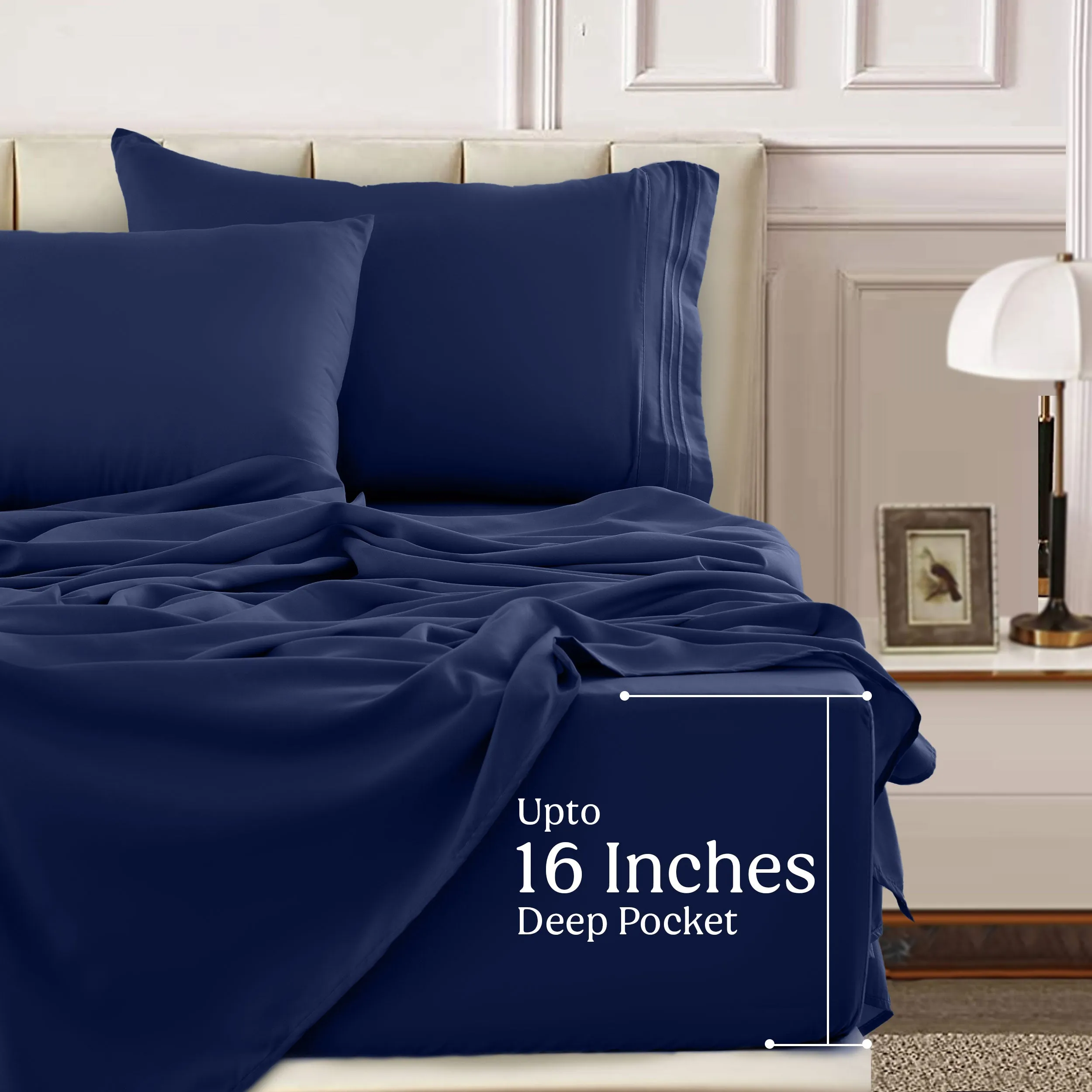 6-Piece 1800 Series Deep Pocket Bed Sheets Set