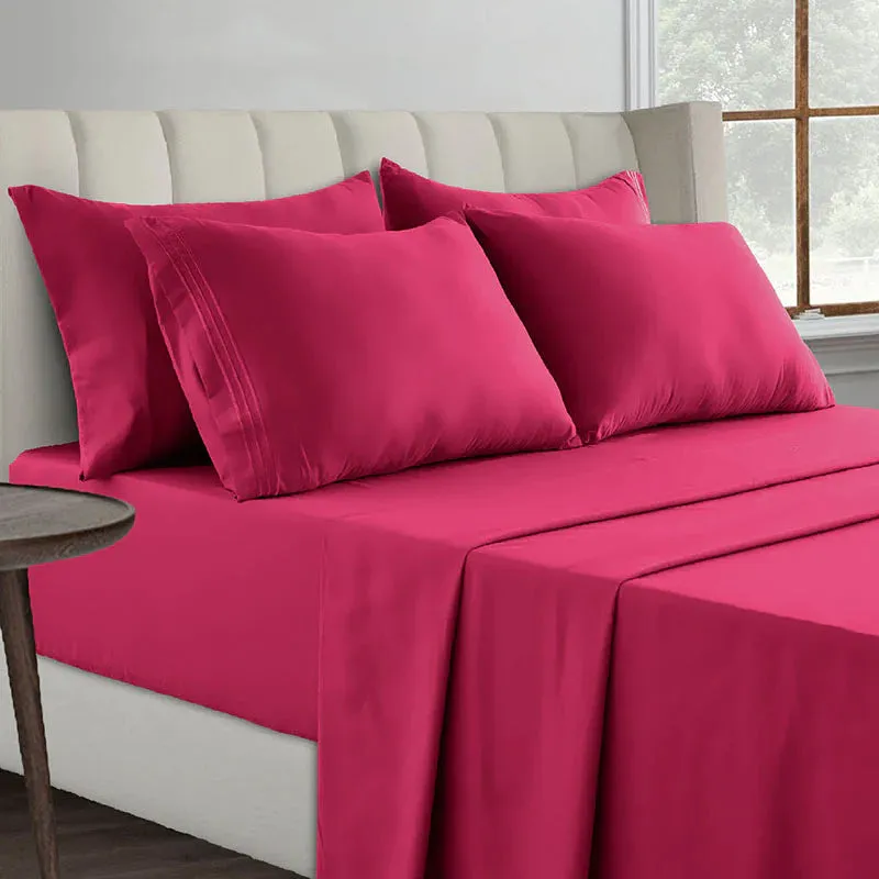 6-Piece 1800 Series Deep Pocket Bed Sheets Set