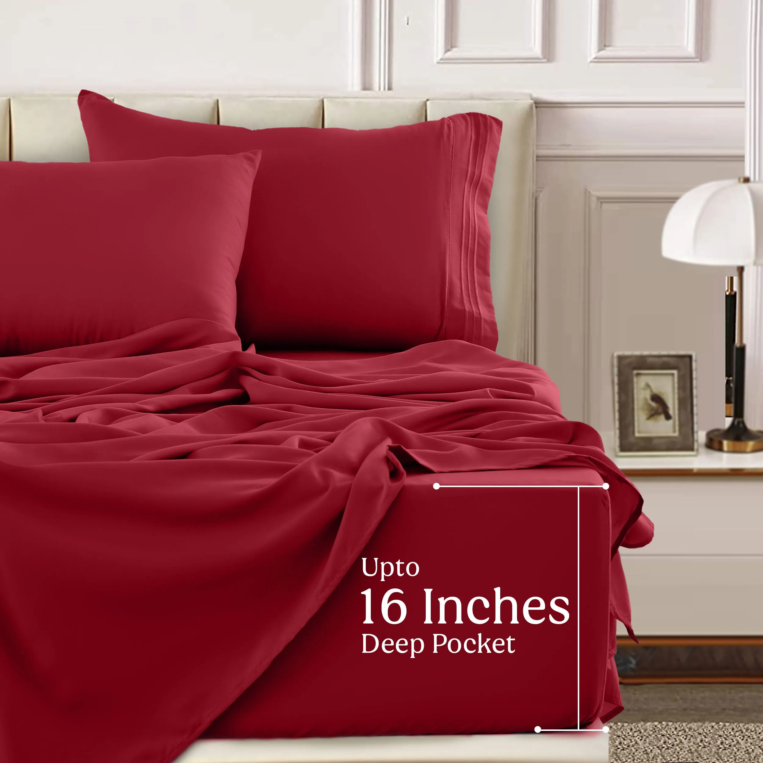 6-Piece 1800 Series Deep Pocket Bed Sheets Set