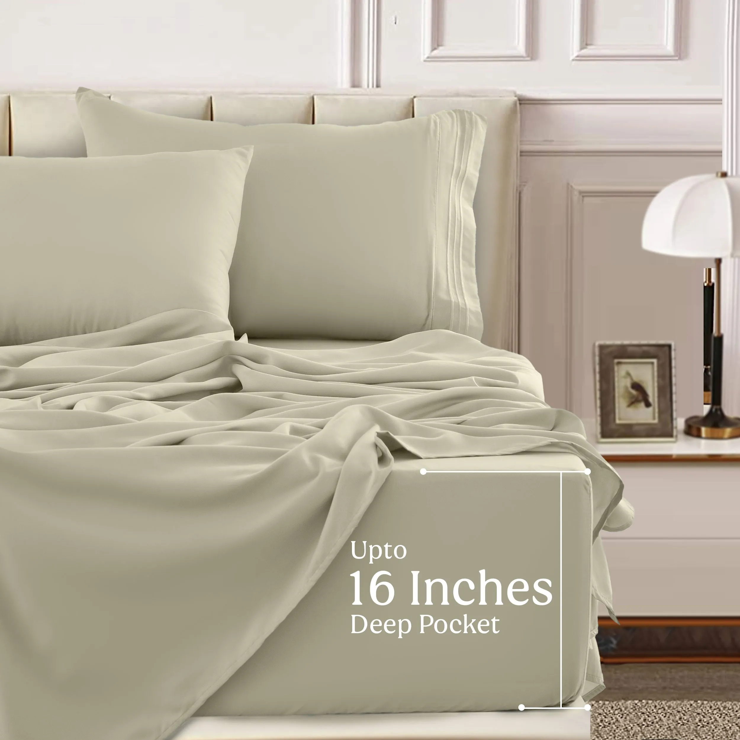 6-Piece 1800 Series Deep Pocket Bed Sheets Set