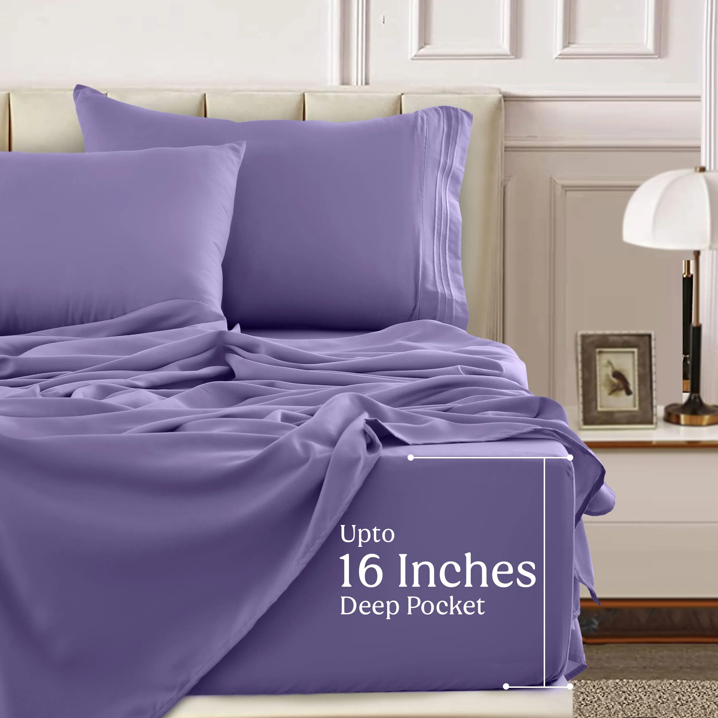 6-Piece 1800 Series Deep Pocket Bed Sheets Set