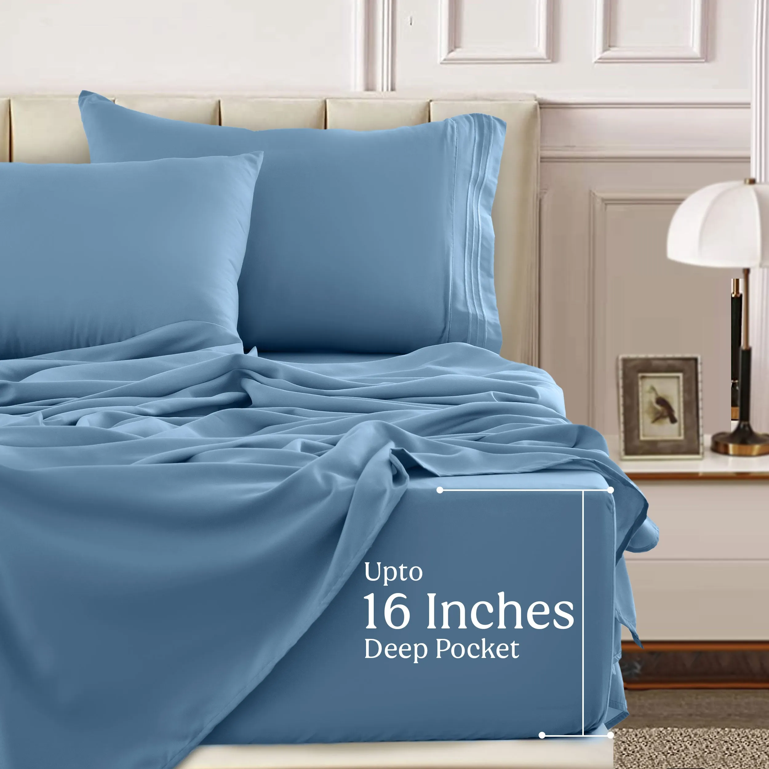 6-Piece 1800 Series Deep Pocket Bed Sheets Set