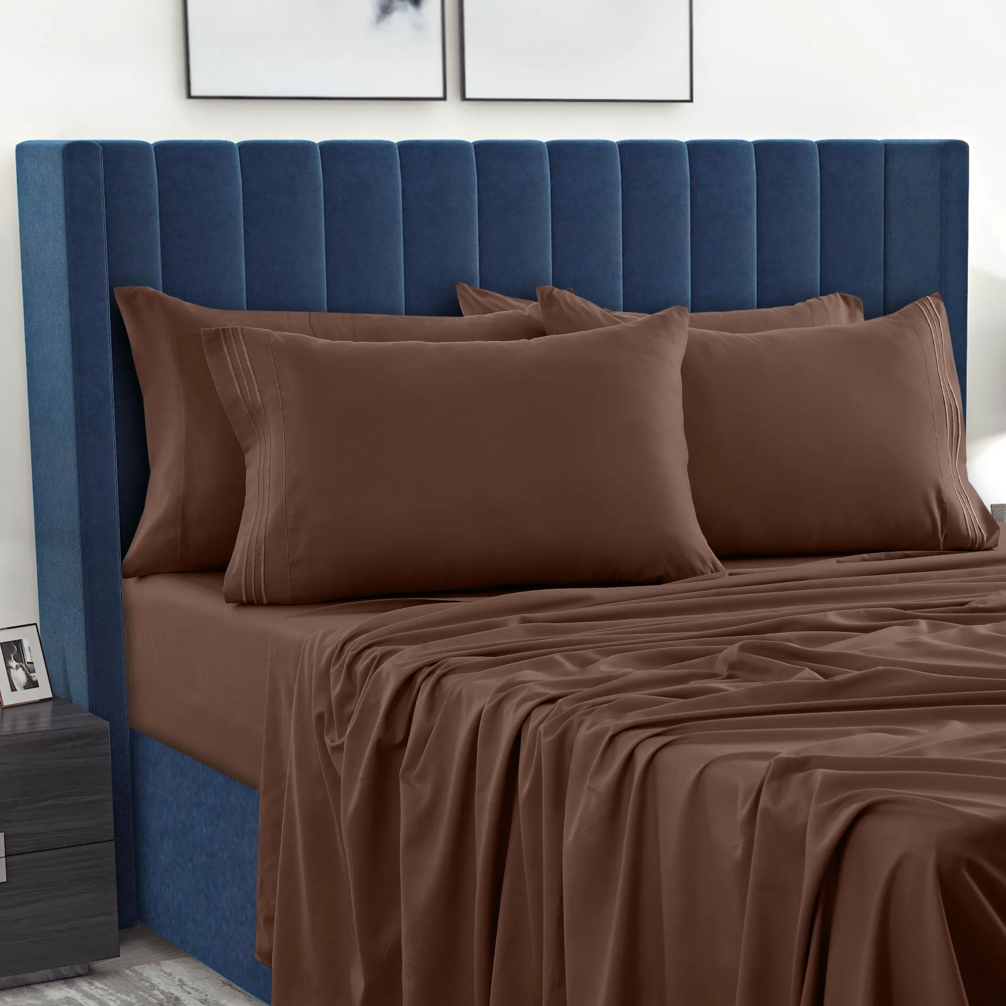 6-Piece 1800 Series Deep Pocket Bed Sheets Set