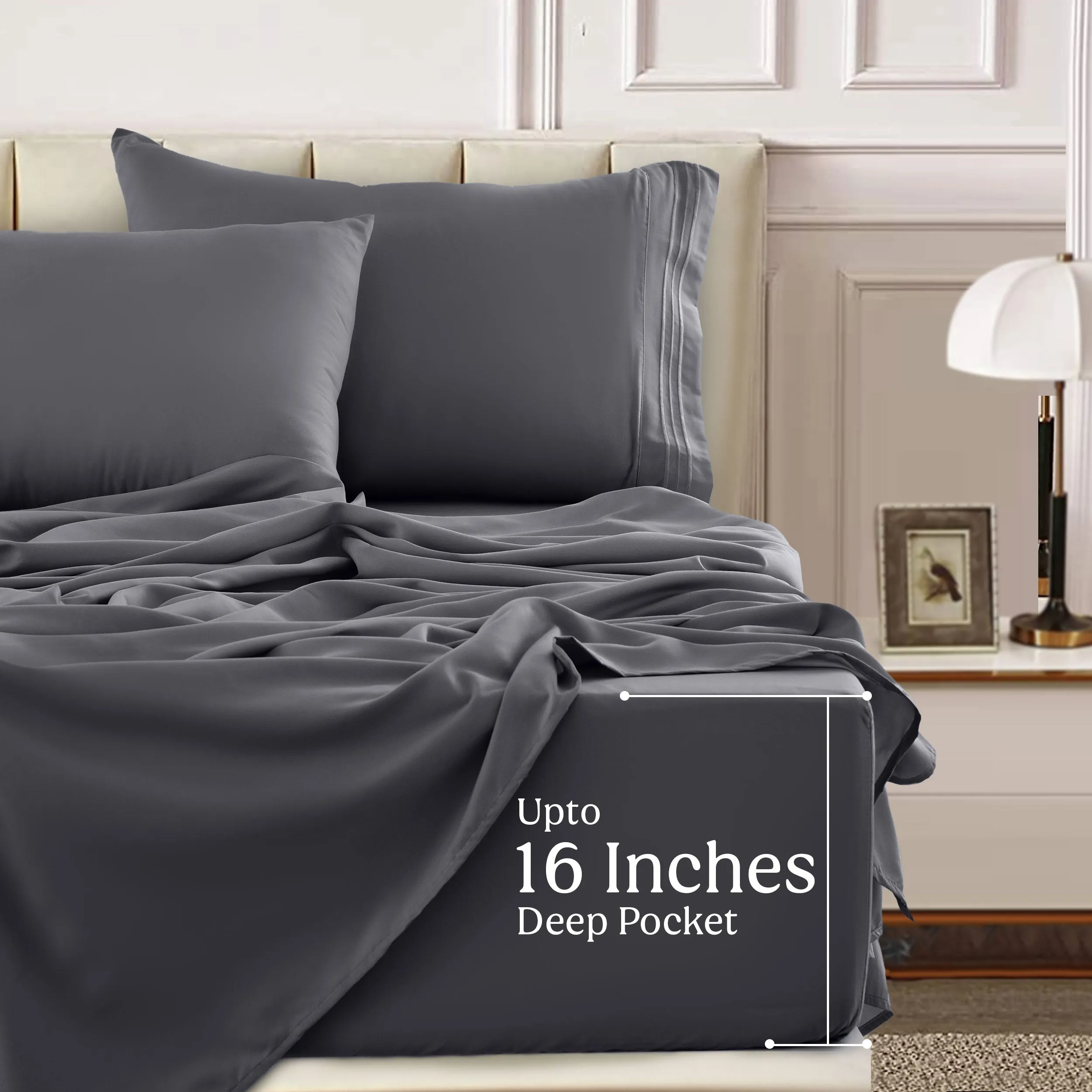 6-Piece 1800 Series Deep Pocket Bed Sheets Set