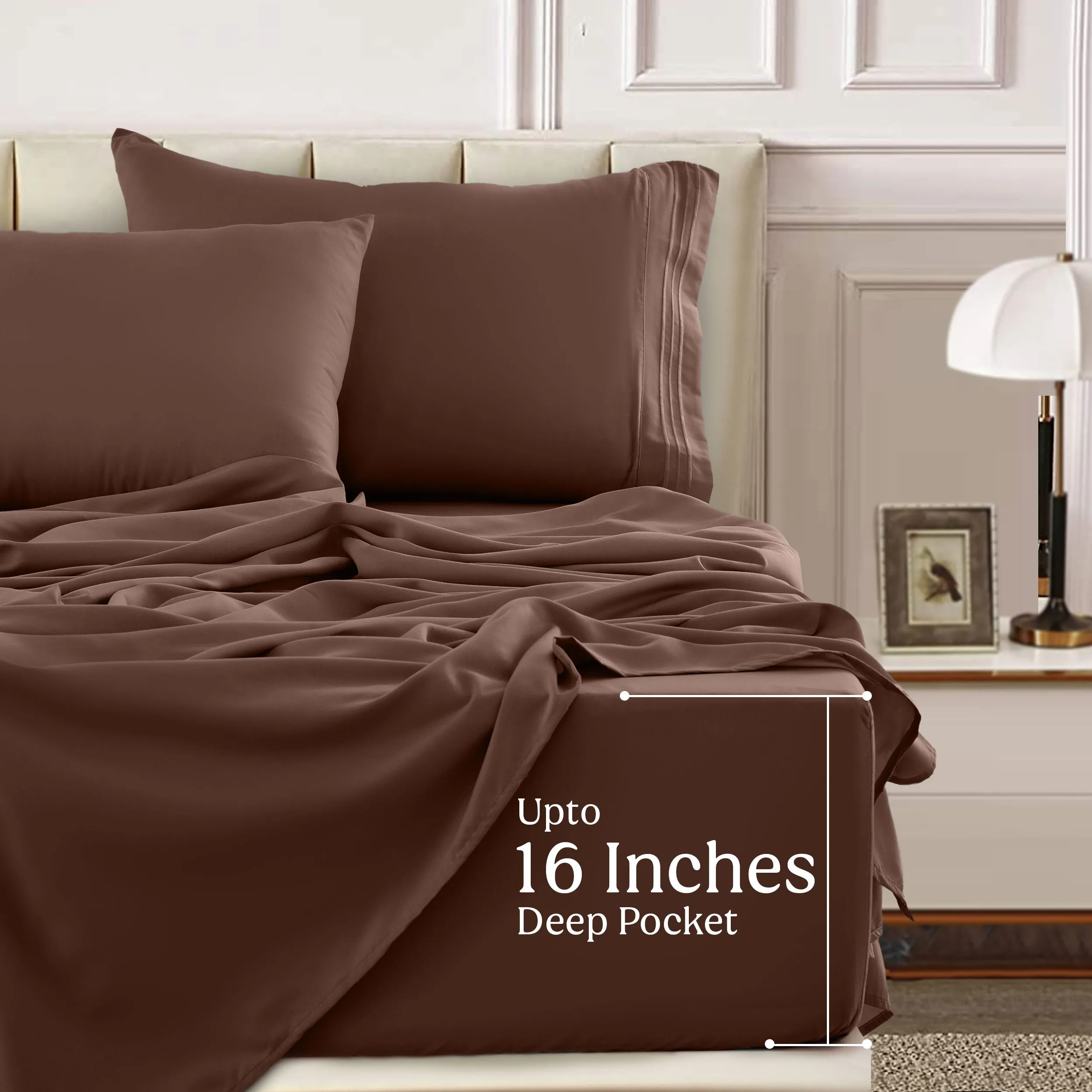 6-Piece 1800 Series Deep Pocket Bed Sheets Set