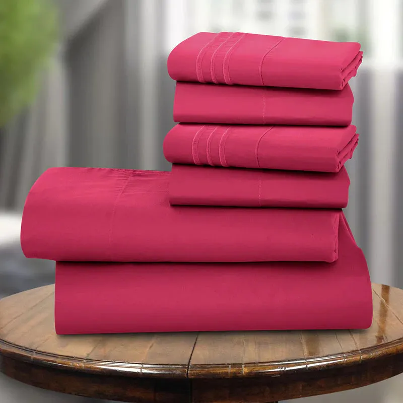 6-Piece 1800 Series Deep Pocket Bed Sheets Set