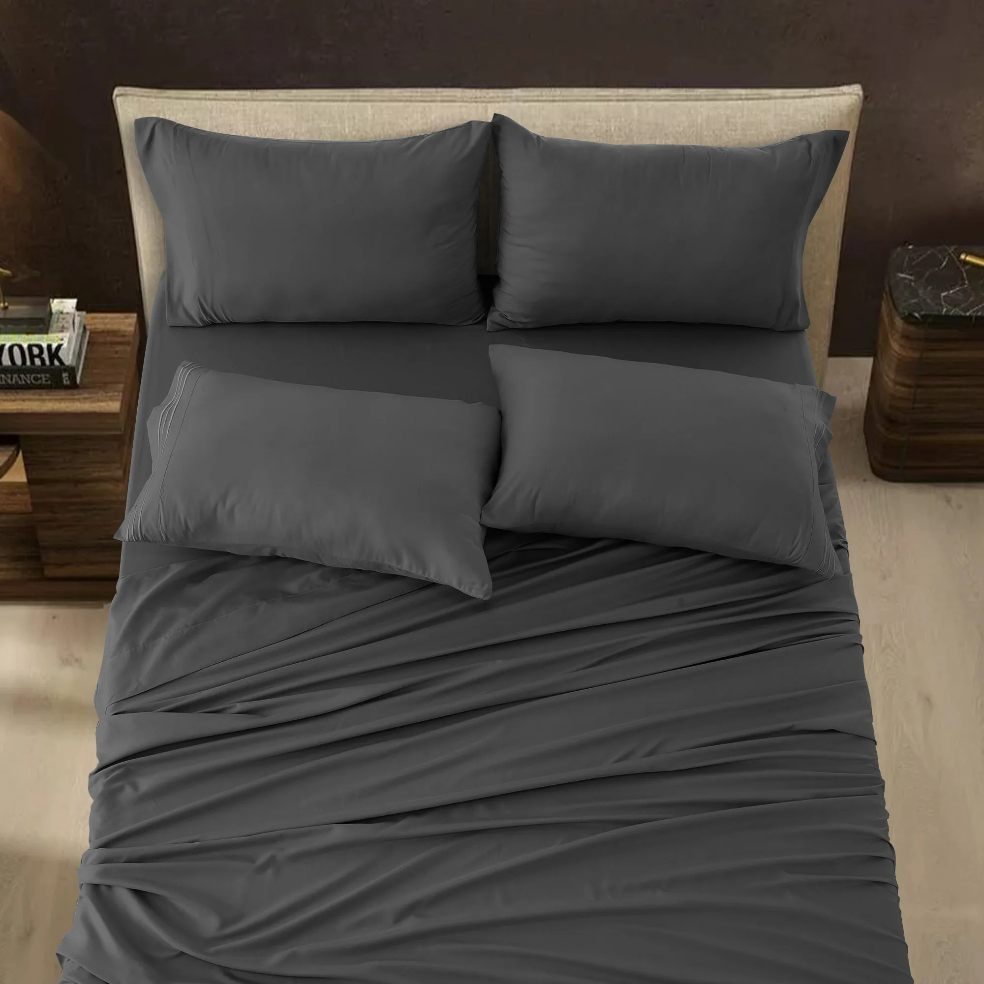 6-Piece 1800 Series Deep Pocket Bed Sheets Set