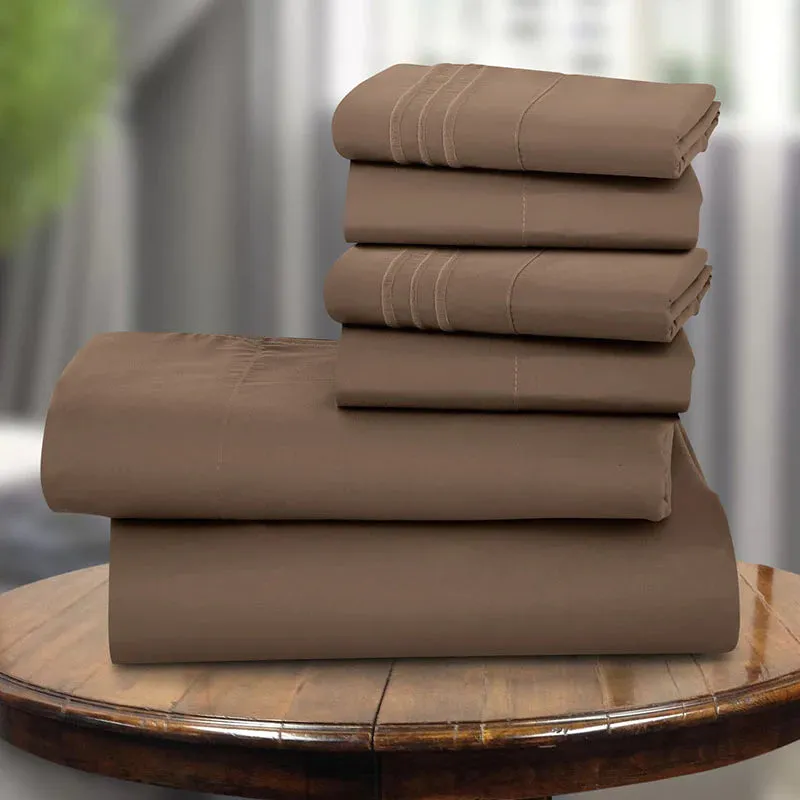 6-Piece 1800 Series Deep Pocket Bed Sheets Set