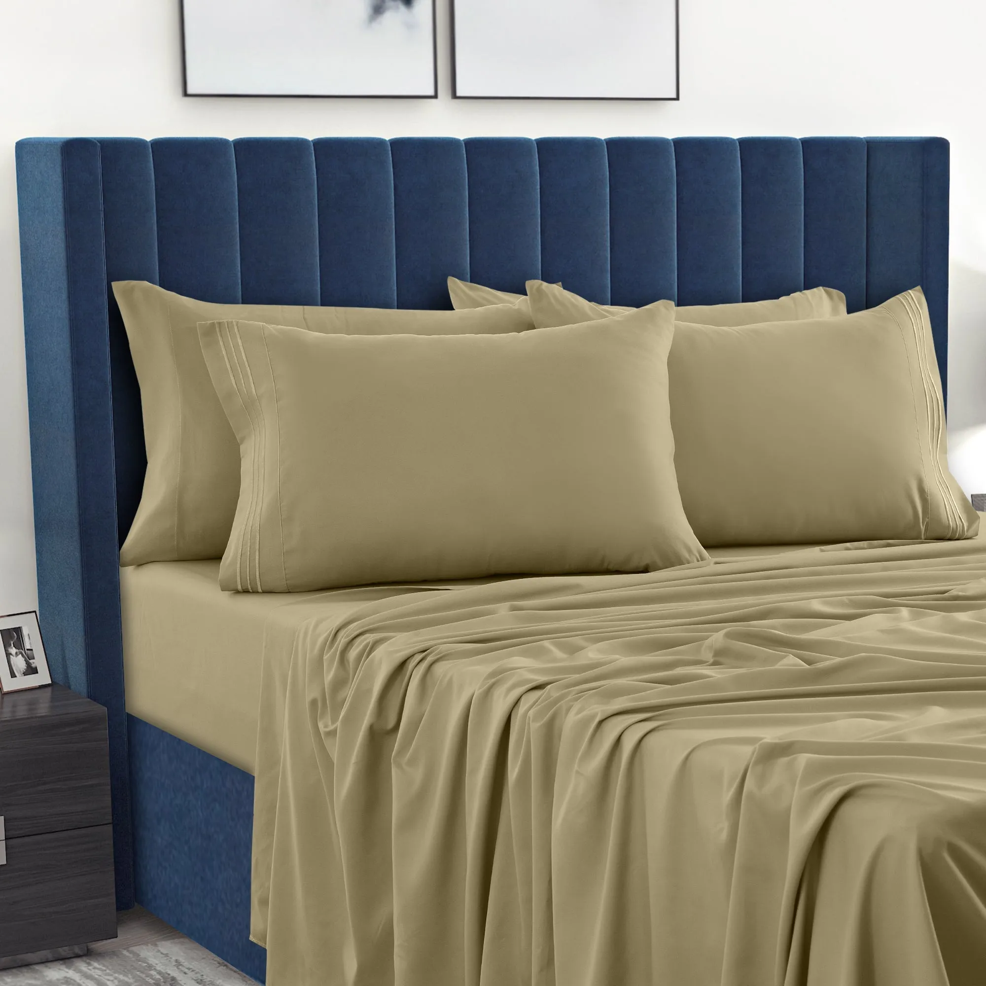 6-Piece 1800 Series Deep Pocket Bed Sheets Set