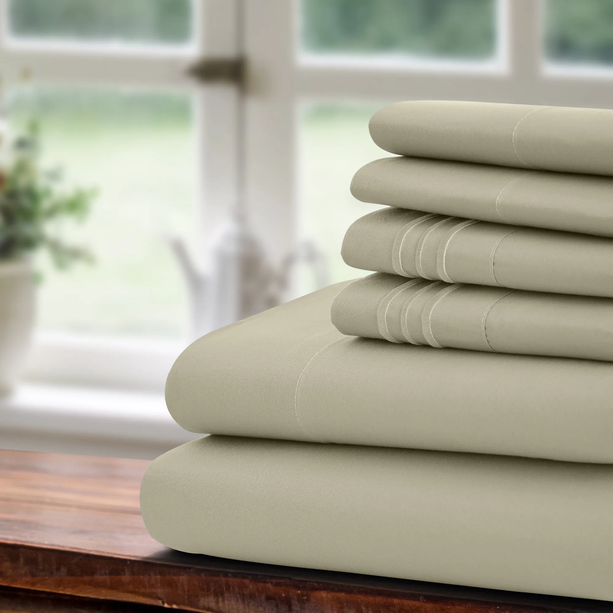 6-Piece 1800 Series Deep Pocket Bed Sheets Set