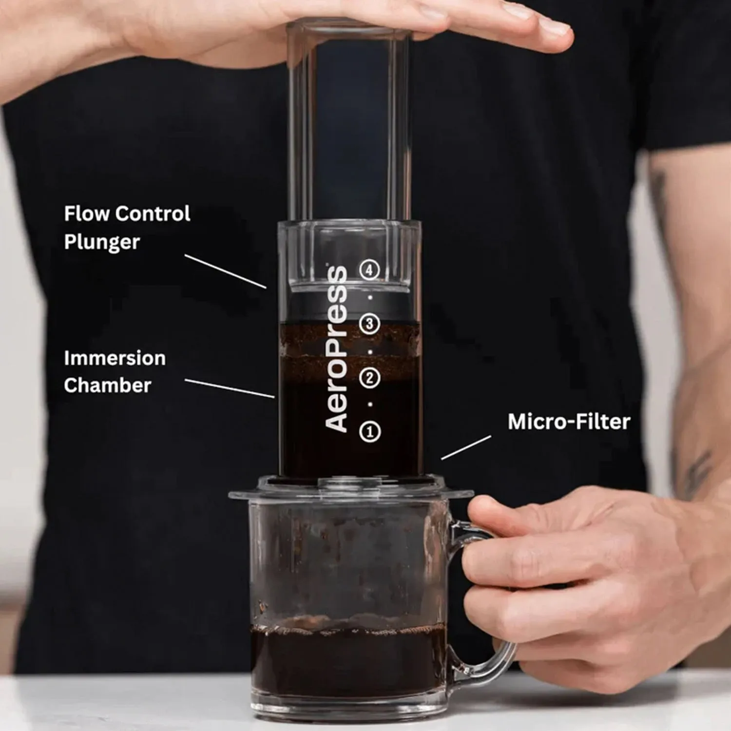 AeroPress Coffee & Espresso Maker - Clear Black