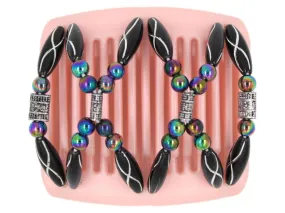 African Butterfly Chameleon Hair Comb - Dalena Pink Pearl 04