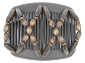 African Butterfly Hair Comb - Beada Brown 205