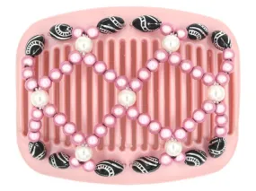 African Butterfly Hair Comb - Ndalena Pink Pearl 01