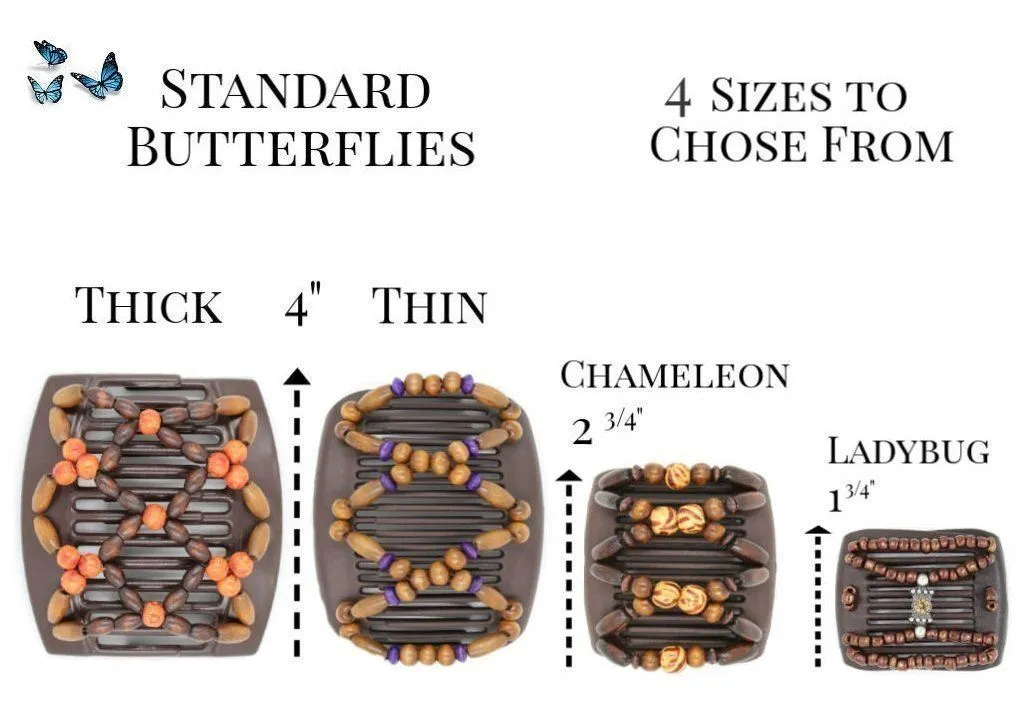 African Butterfly Hair Comb - Stones & Bones Brown 95