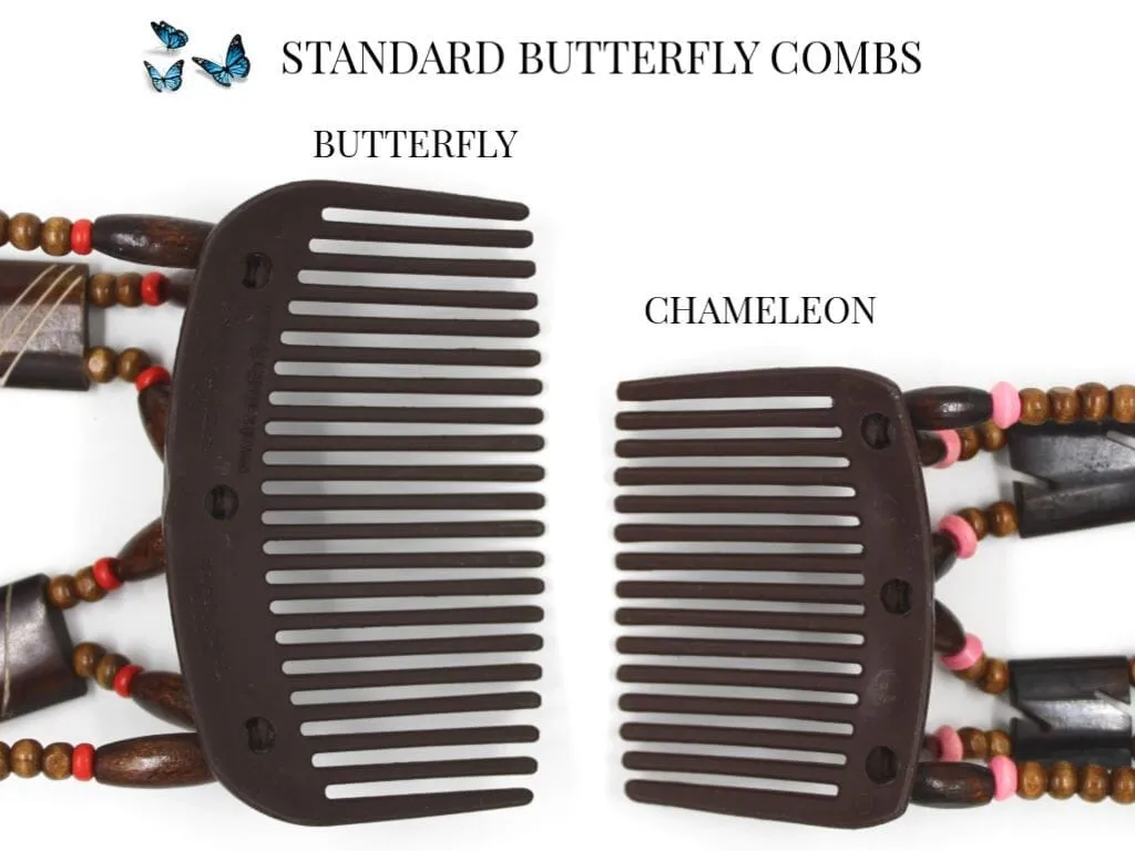 African Butterfly Thick Hair Comb - Dupla Black 149