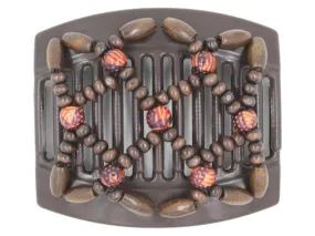 African Butterfly Thick Hair Comb - Ndebele Brown 138