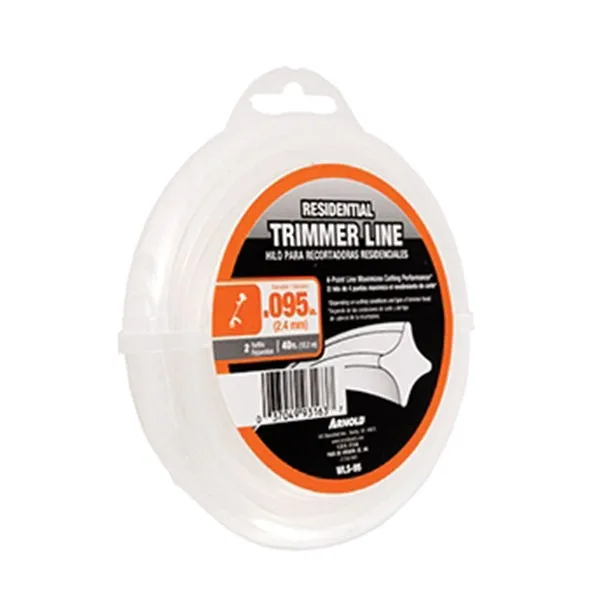 ARNOLD WLS-95 Trimmer Line, 0.095 in Dia, 40 ft L, Nylon