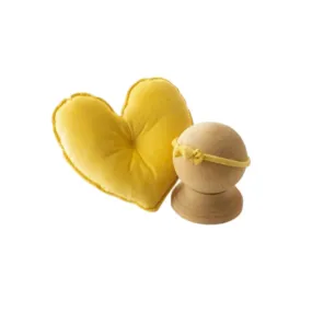 Babymoon | Set of 2 | Heart Shaped Pillow With Hairband | Baby Photoshoot Props | Posing Aids | Yellow