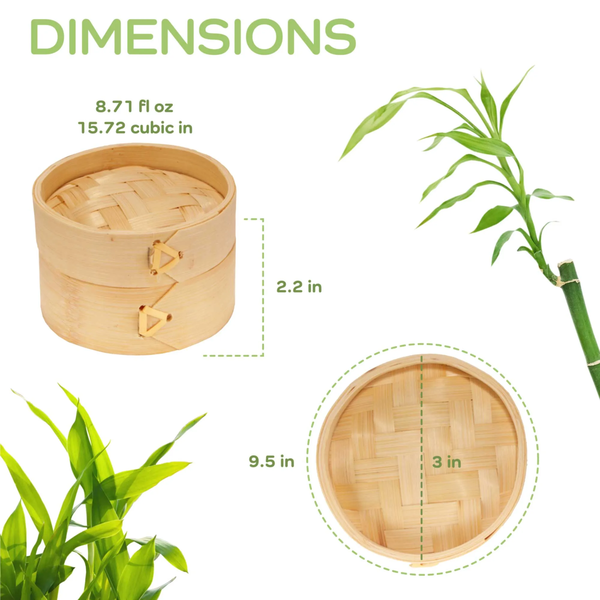 Bamboo Mini Steamer with Lid