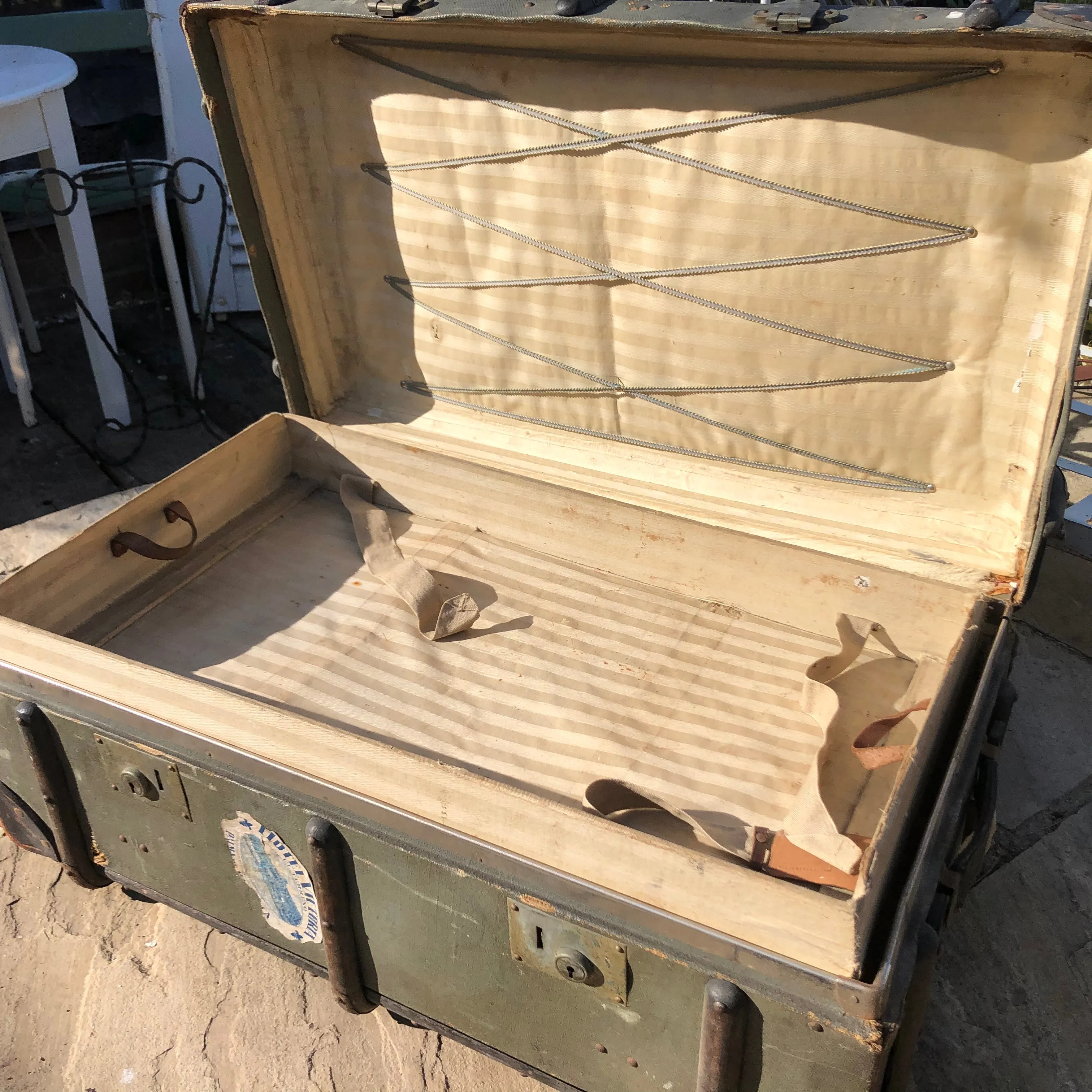 Beautiful bent wood steamer trunk