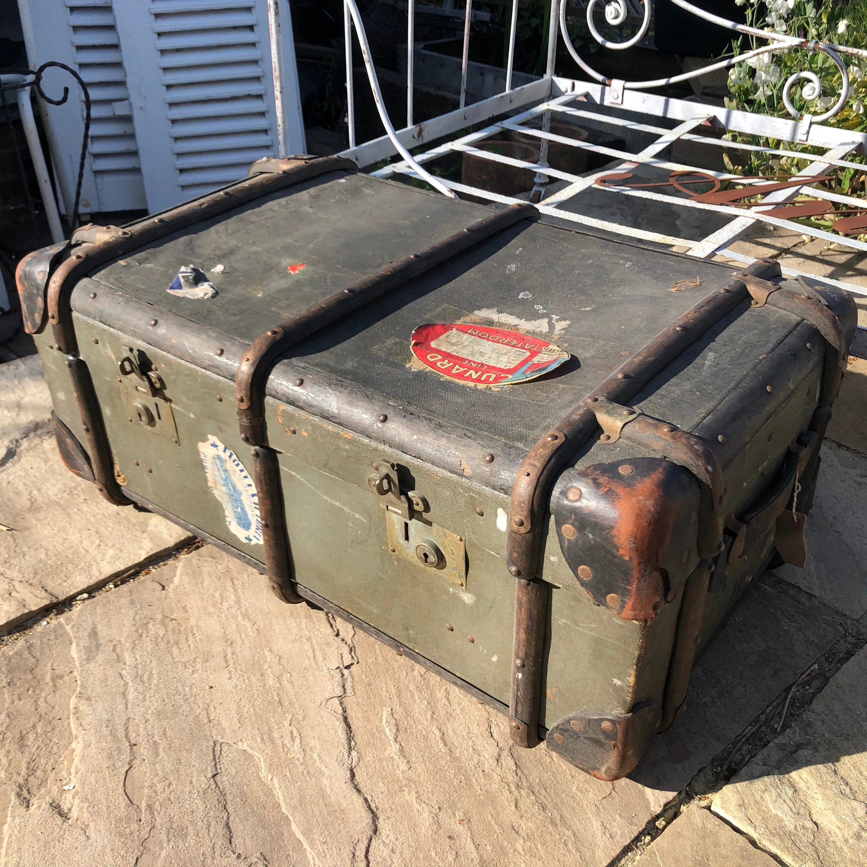 Beautiful bent wood steamer trunk