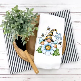 Bee Happy Tea Towel, Bumble Bee, Summer Tea Towel, Summer Kitchen Décor