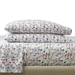 Better Homes & Gardens BH8428037908-31 3-Piece 300 Thread Count Bashful Blooms Cool Cotton Sateen Bed Sheet Set, Twin