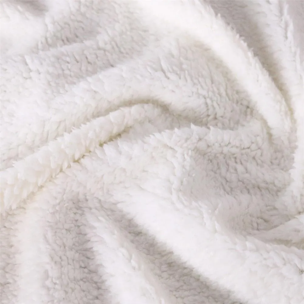 Between the Mountains White and Black Hooded Blanket