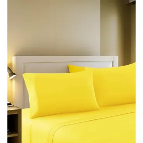 Bezons 4 Piece Full Size Microfiber Sheet Set By Casagear Home, Yellow