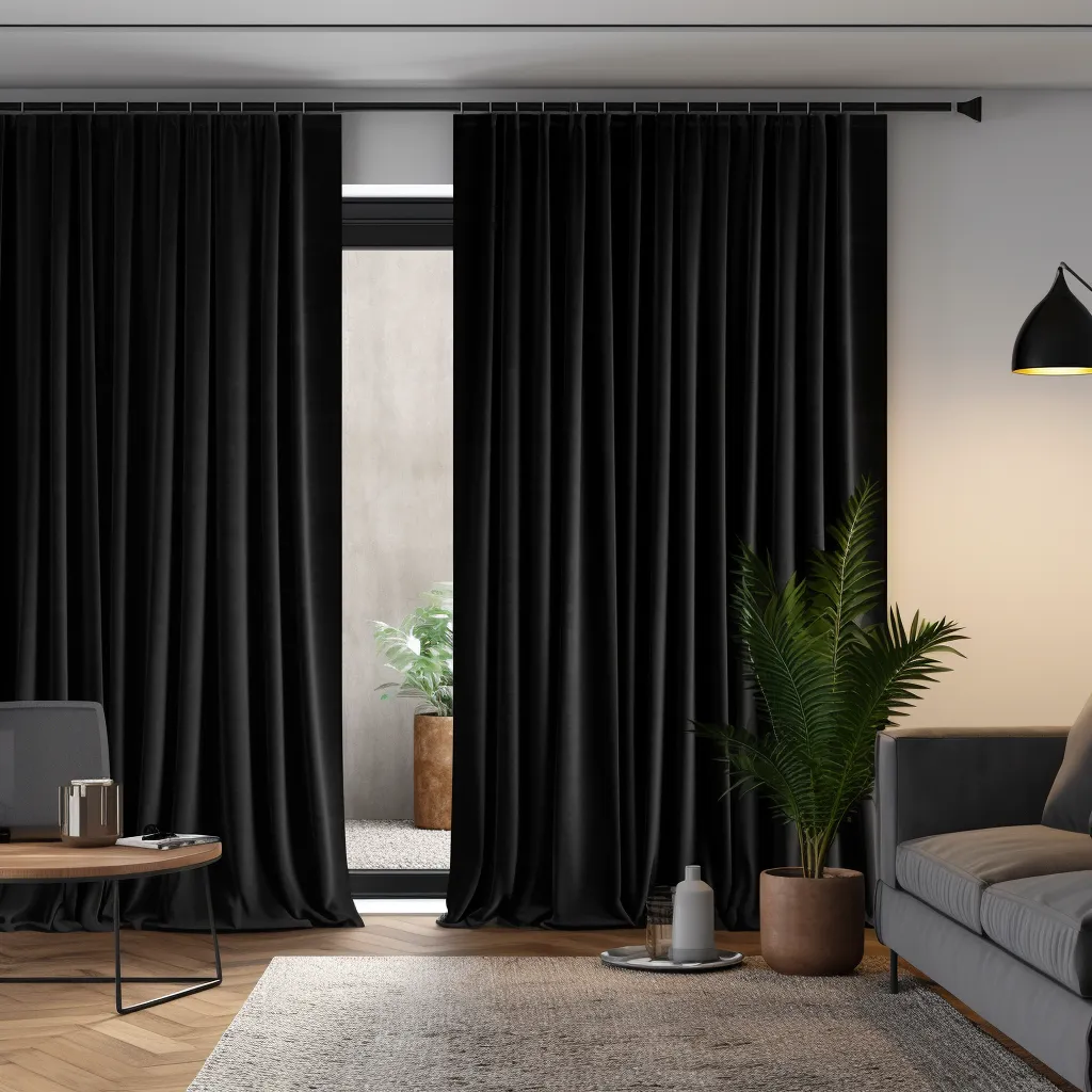 Black Blackout Velvet S-Fold Curtain - Custom Sizes and Colours