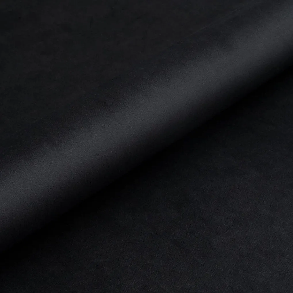 Black Blackout Velvet S-Fold Curtain - Custom Sizes and Colours