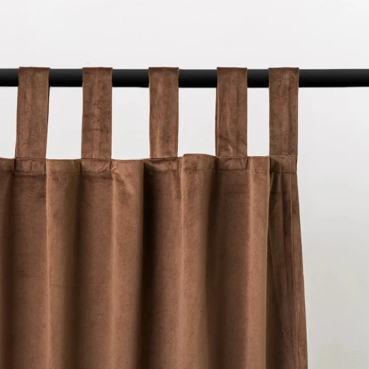 Black Blackout Velvet Tab Top Curtain - Custom Sizes and Colours