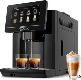 Black Touchscreen Espresso Machine With Grinder