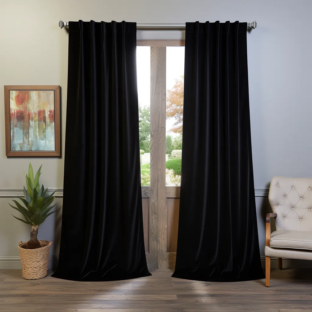 Black Velvet Back Tab Curtain - Custom Sizes and Colours