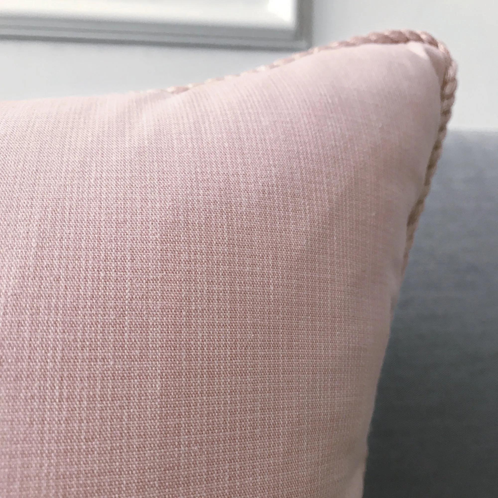 Blush Pink Textured Solid Throw Pillow Cover 18x18