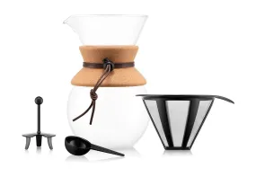 Bodum Pour Over Coffee Maker With Permanent Coffee Filter Cork, 8 Cups