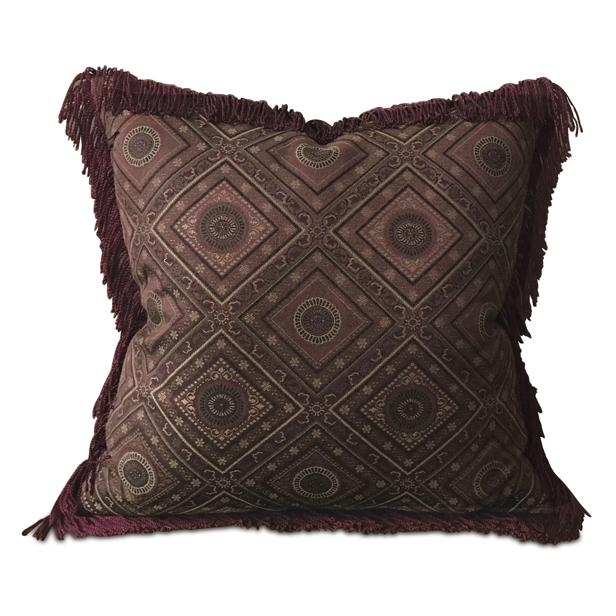 Burgundy and Gold Ethnic Throw Pillow Cover 20x20