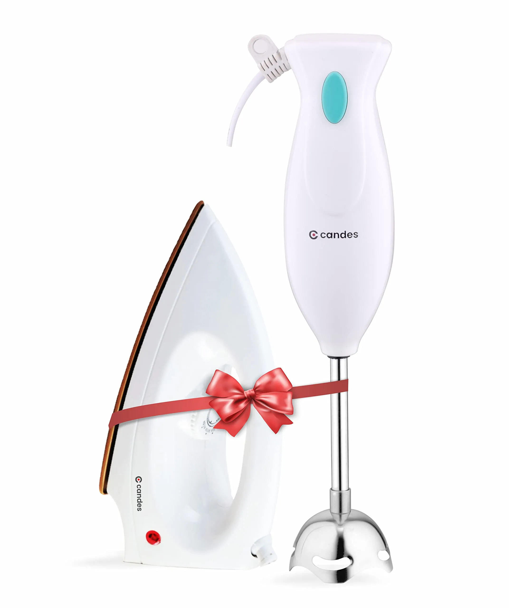 Candes EI-107 Light Weight Electric Dry Iron   Hand Blender 250 Watts (Super Combo)