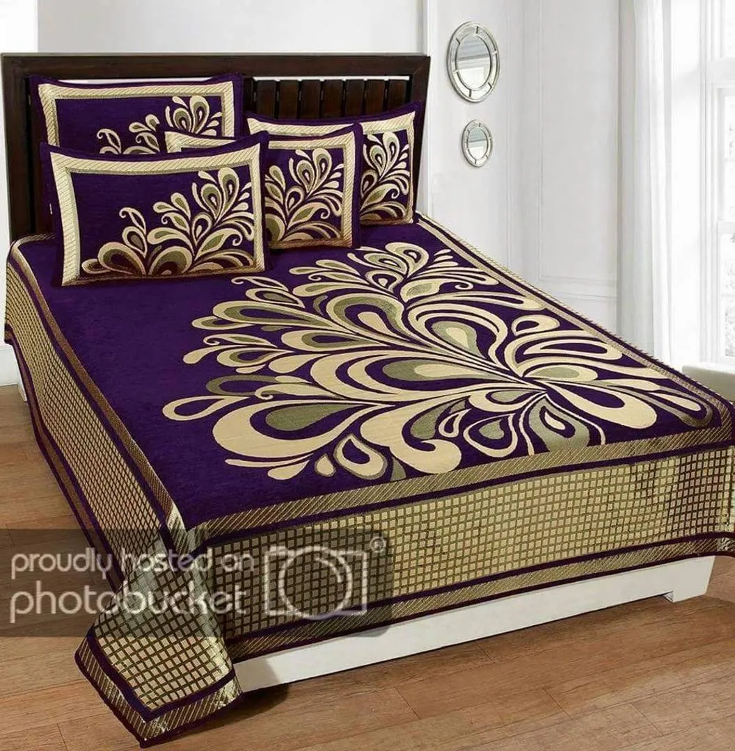 Chenille Queen Size Bedsheet With 2 Pillowcovers - Free Shipping*